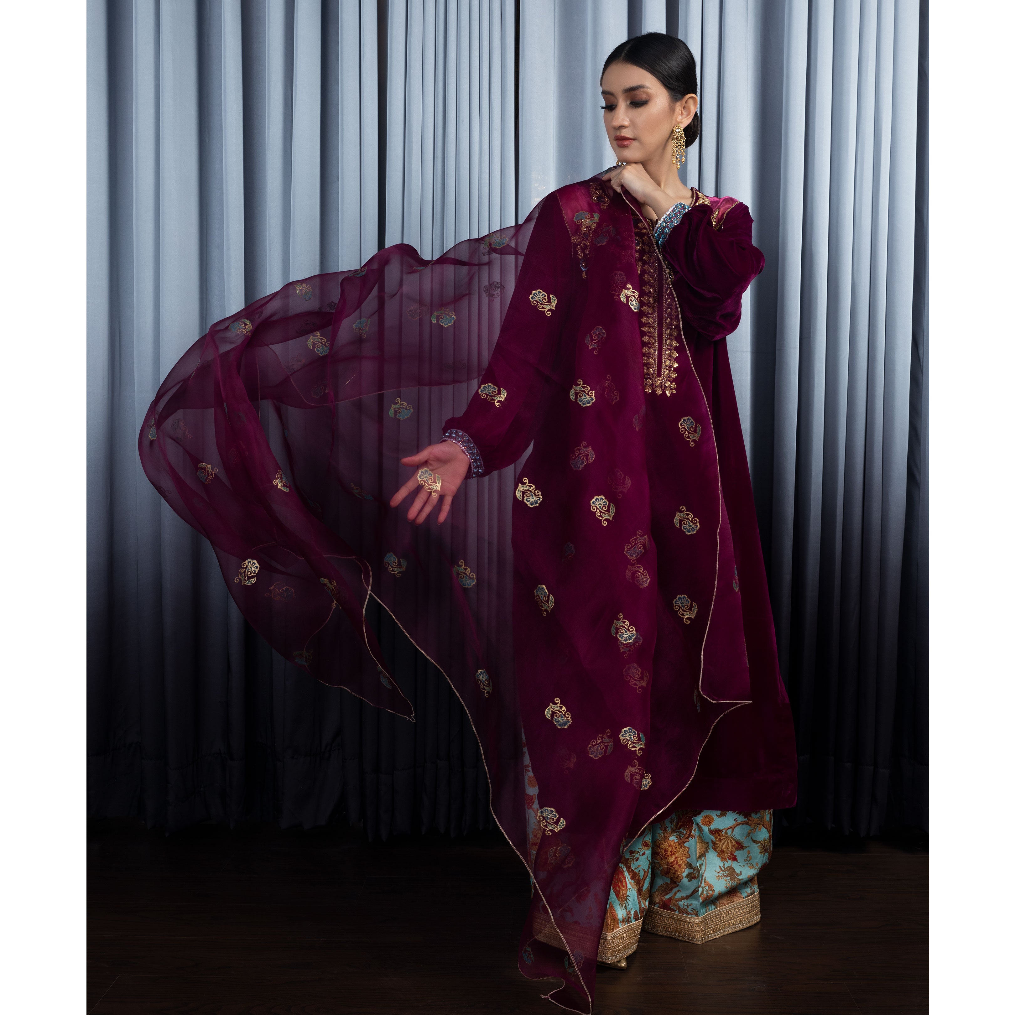 Atiya Irfan Studio Pret Embroidered Cotton Net 2 Piece Suit NF-06
